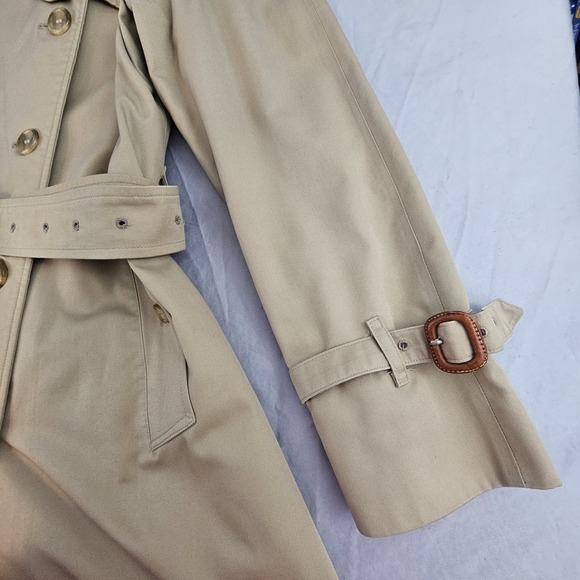 Vintage Burberrys Sz 10 XL Plus Trench Coat Double Breasted Belted Wool Lined - Picture 15 of 16